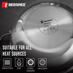 Hitech Tri-Ply Stainless Steel Non-Stick Kadhai - Induction Bottom 24cm 2.5L