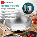 Argent Tri-Ply Stainless Steel Kadai 18cm 1.3L