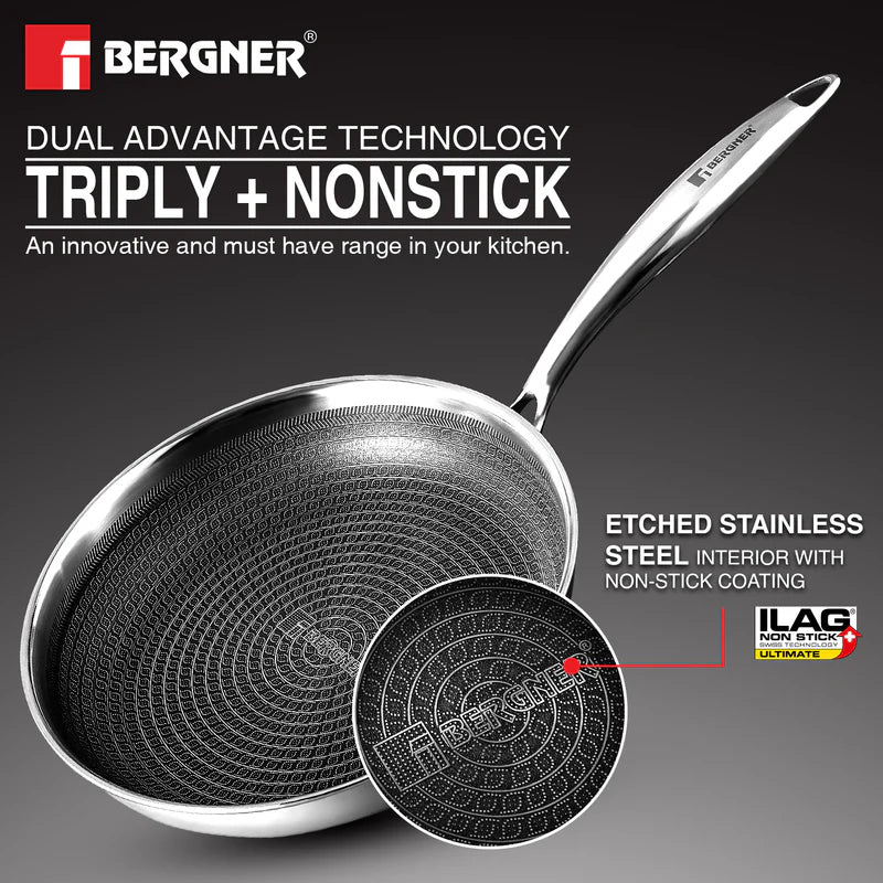 Hi-Tech Giro Honeycomb Triply Stainless Steel Frypan