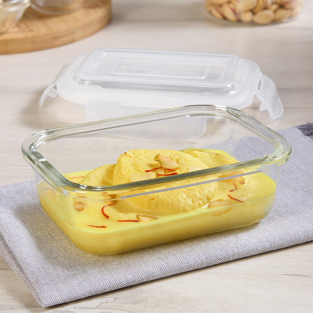 Tuff-Glass Klip n Store Rectangular Glass Container 370ml