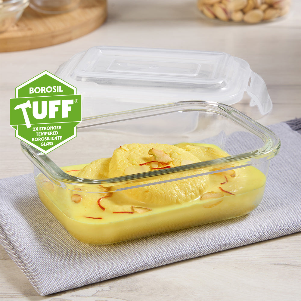 Tuff-Glass Klip n Store Rectangular Glass Container