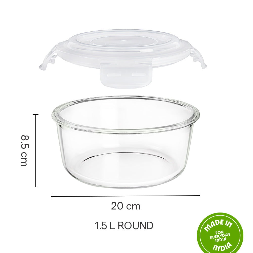 Tuff-Glass Klip n Store Round Container