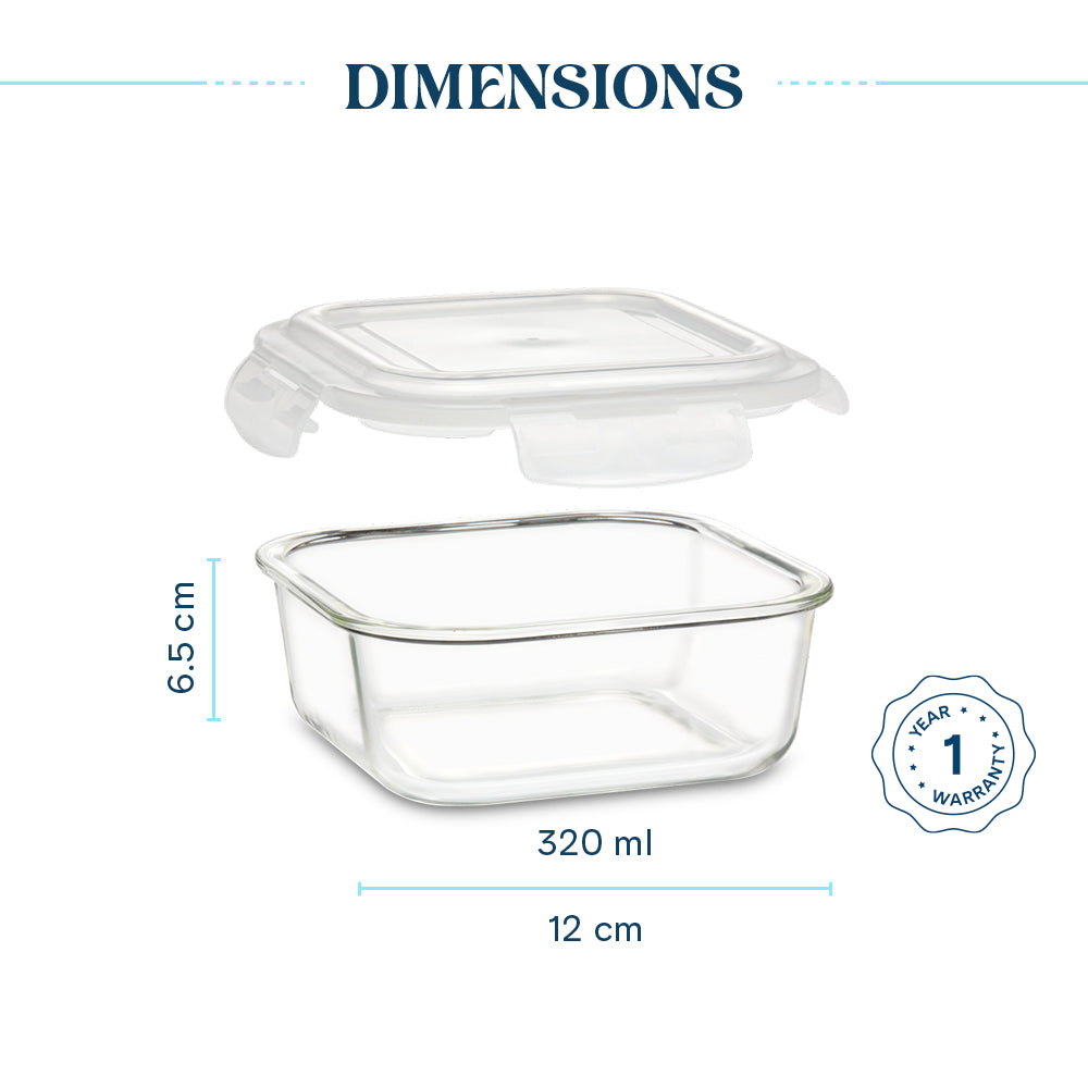 Larah Glass Klip n Store Square Container