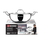 Argent Tri-Ply Stainless Steel Deep Kadai - Induction Bottom 20cm 2.3L