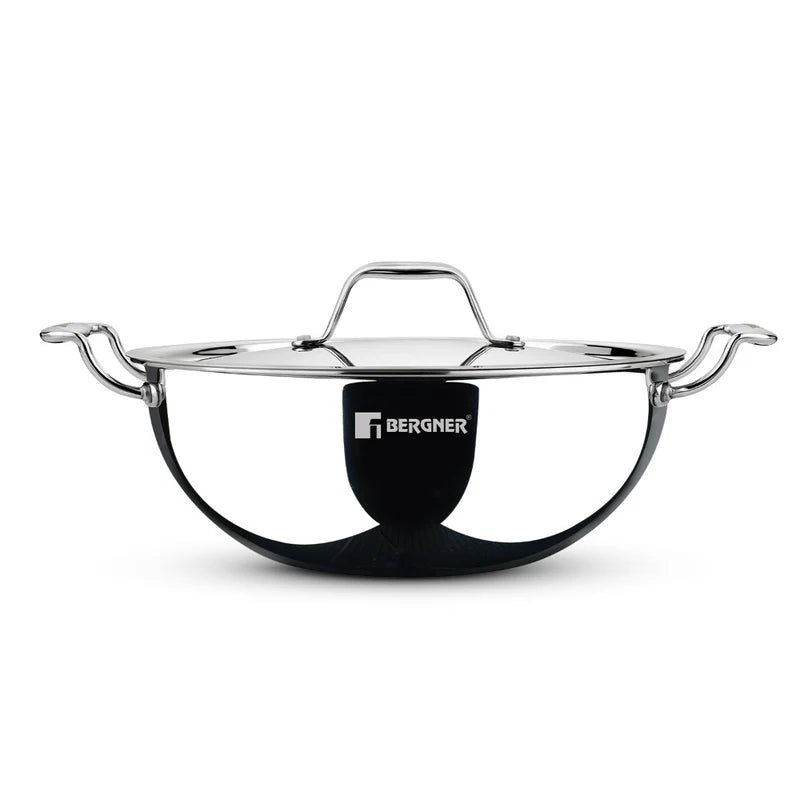 Argent Tri-Ply Stainless Steel Deep Kadai - Induction Bottom 32cm 7L