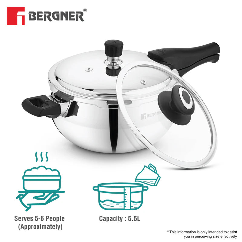 Trimax ORB Tri-Ply Stainless Steel Outer Lid Pressure Cooker
