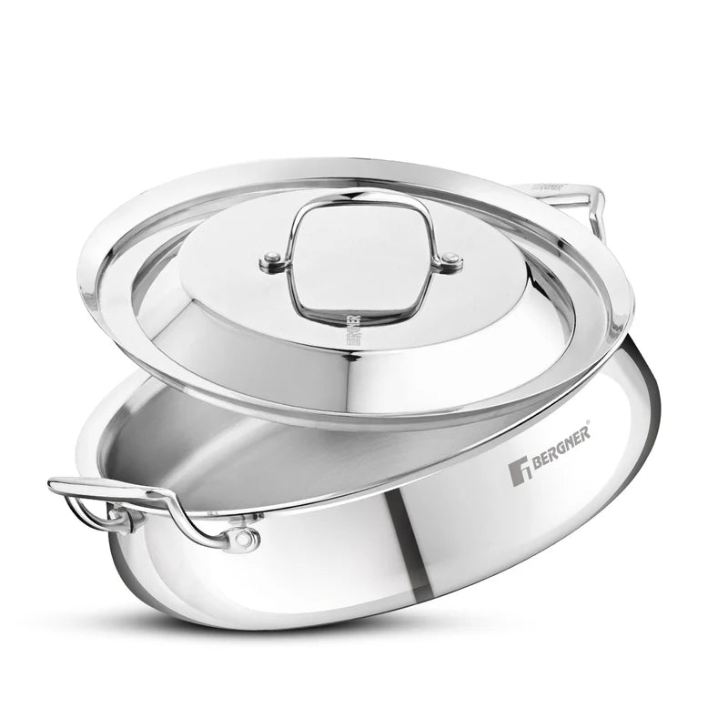 Argent Samsara Tri-Ply Stainless Steel 28 cm (4.25 L) Biryani Handi - Induction Bottom