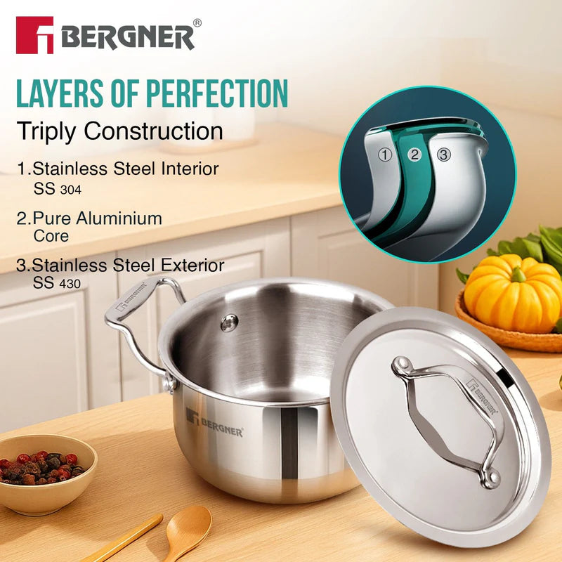 Argent Junior Chef TriPly Stainless Steel Casserole