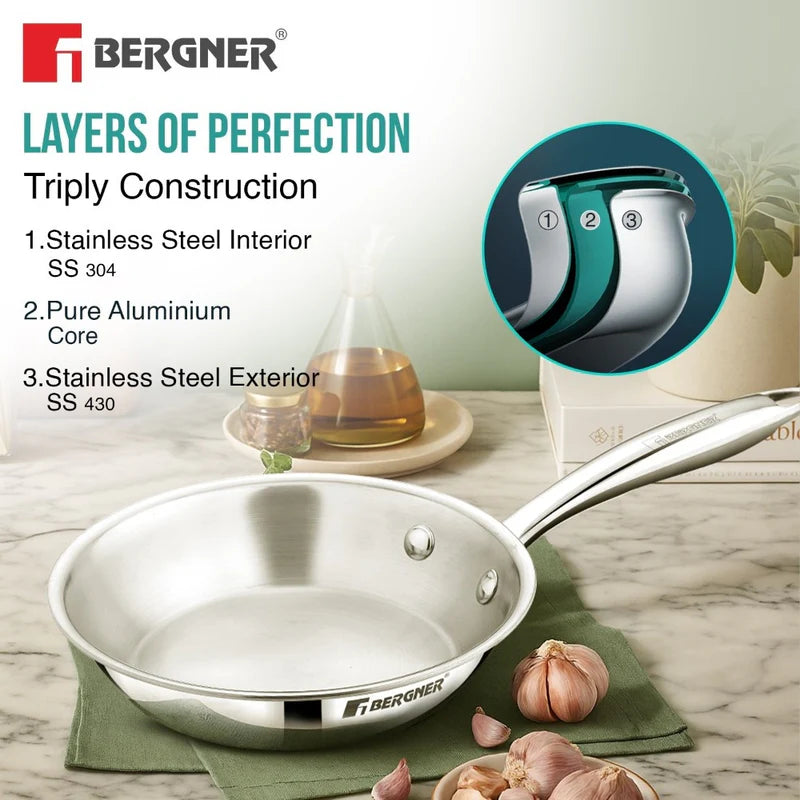 Argent Junior Chef TriPly Stainless Steel Frypan