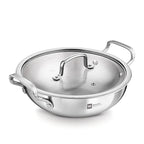 BE Essentials Tri-Ply Stainless Steel Kadai 20cm 1.9L