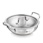 BE Essentials Tri-Ply Stainless Steel Kadai 24cm 3L