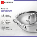 BE Essentials Tri-Ply Stainless Steel Kadai 24cm 3L