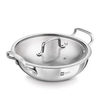 BE Essentials Tri-Ply Stainless Steel Kadai 28cm 5L