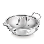 BE Essentials Tri-Ply Stainless Steel Kadai 32cm 7L