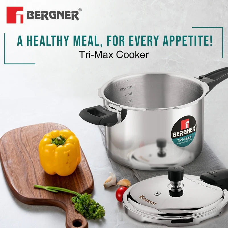 Trimax Triply Stainless Steel Outer Lid Pressure Cooker Multi Combo