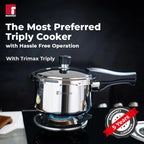 Trimax Stainless Steel Outer Lid Pressure Cooker, Easy Locking