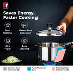 Trimax Stainless Steel Outer Lid Pressure Cooker, Easy Locking