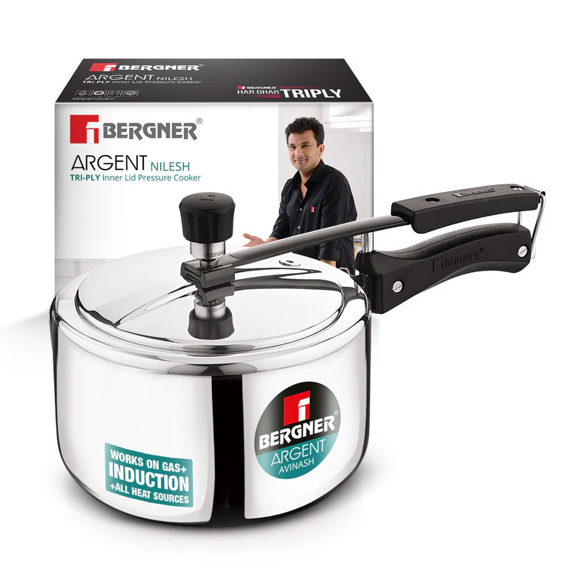 Argent Tri-Ply Stainless Steel Inner Lid Pressure Cooker
