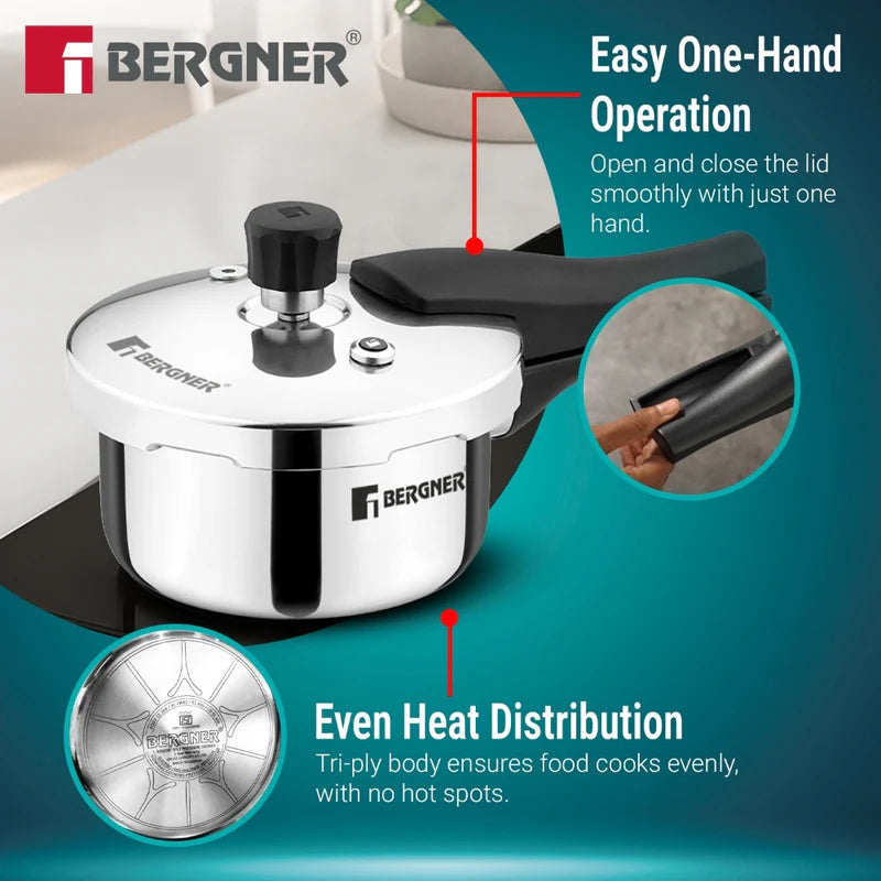 Argent Classic Triply Outer Lid Pressure Cooker - Induction Bottom