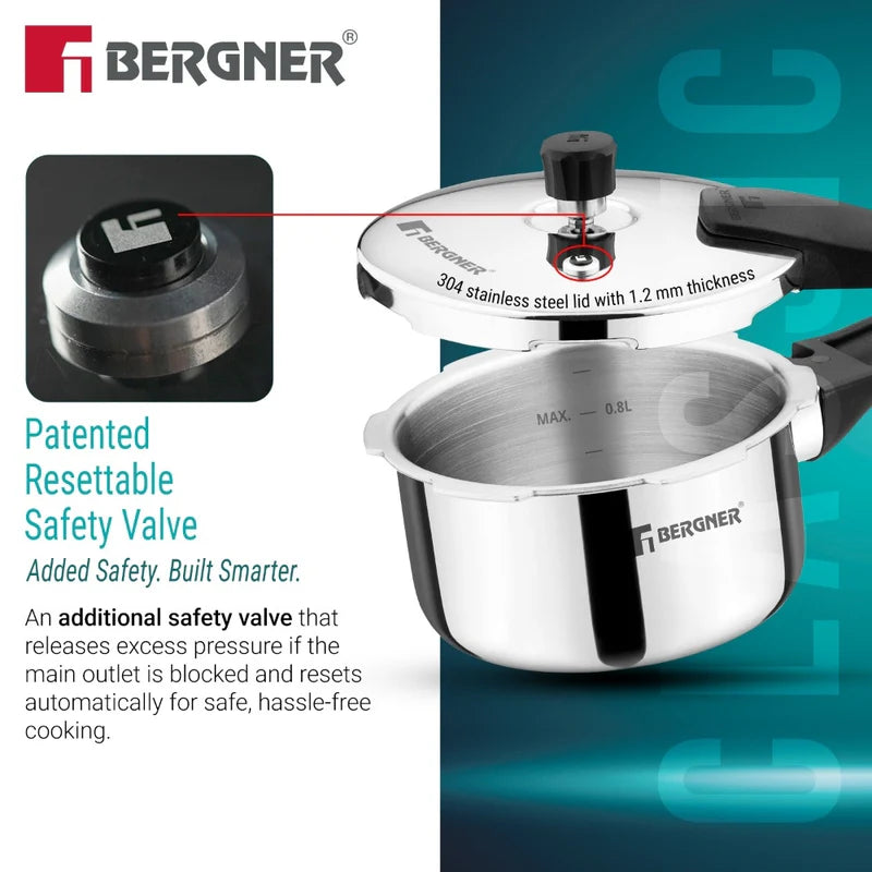 Argent Classic Triply Outer Lid Pressure Cooker - Induction Bottom