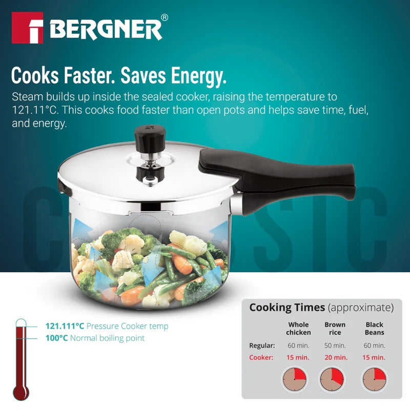 Argent Classic Triply Outer Lid Pressure Cooker - Induction Bottom