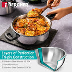 Argent Classic Triply Outer Lid Pressure Pan 3.5L - Induction Bottom