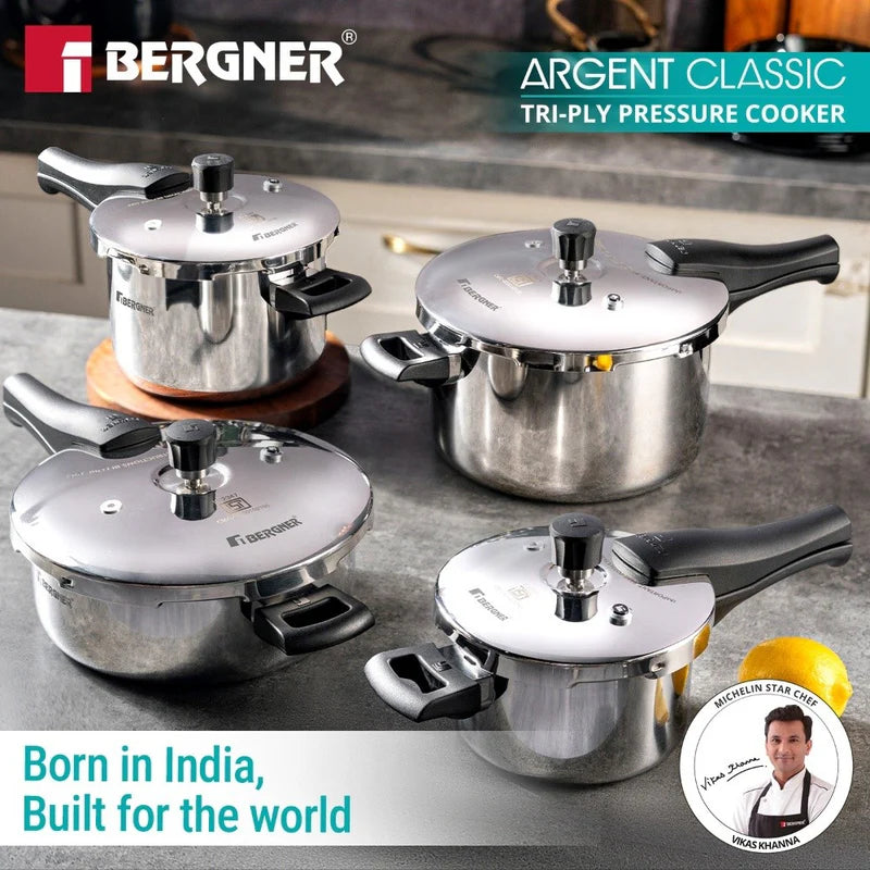 Argent Classic Triply Outer Lid Pressure Pan 5.0L - Induction Bottom