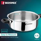 Argent Classic Triply Outer Lid Pressure Pan 5.0L - Induction Bottom