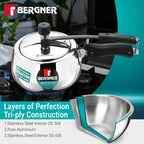 Shouraya TriPly Stainless Steel Inner Lid Belly Pressure Cooker