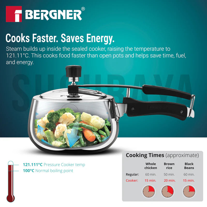 Shouraya TriPly Stainless Steel Inner Lid Belly Pressure Cooker