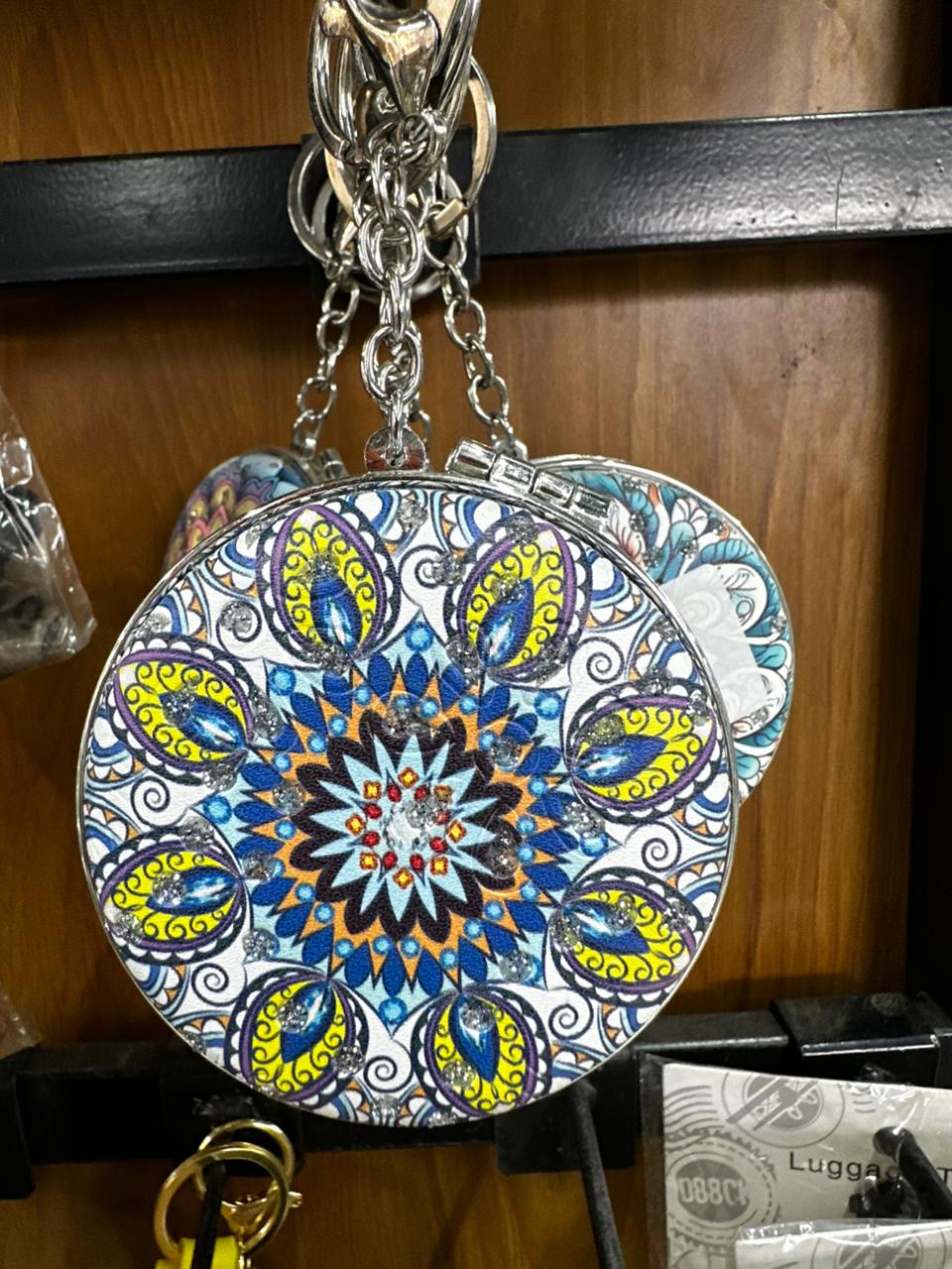 Fancy Mandala Compact Mirror Keychain