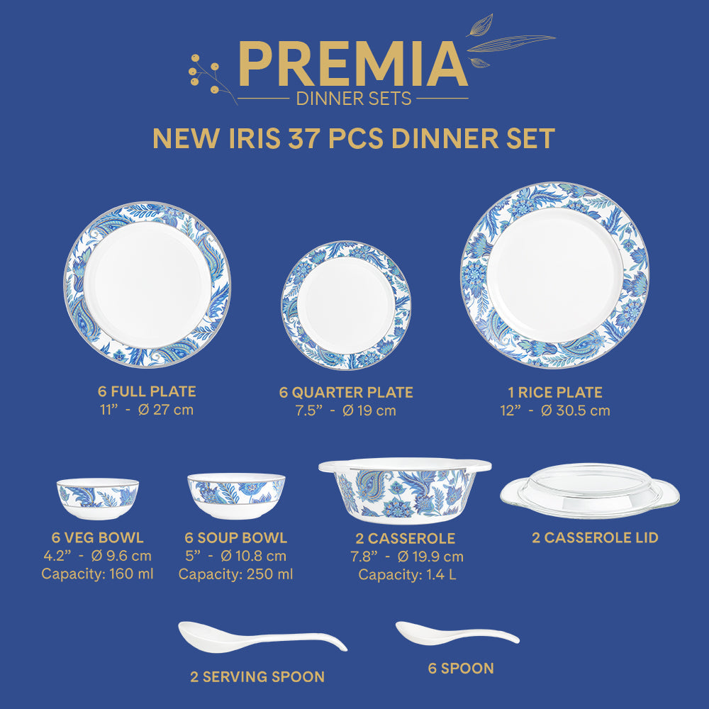 Larah New Iris Dinner Set - table setting