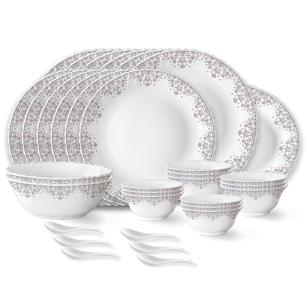 Larah Lark Dinner Set - fluted design