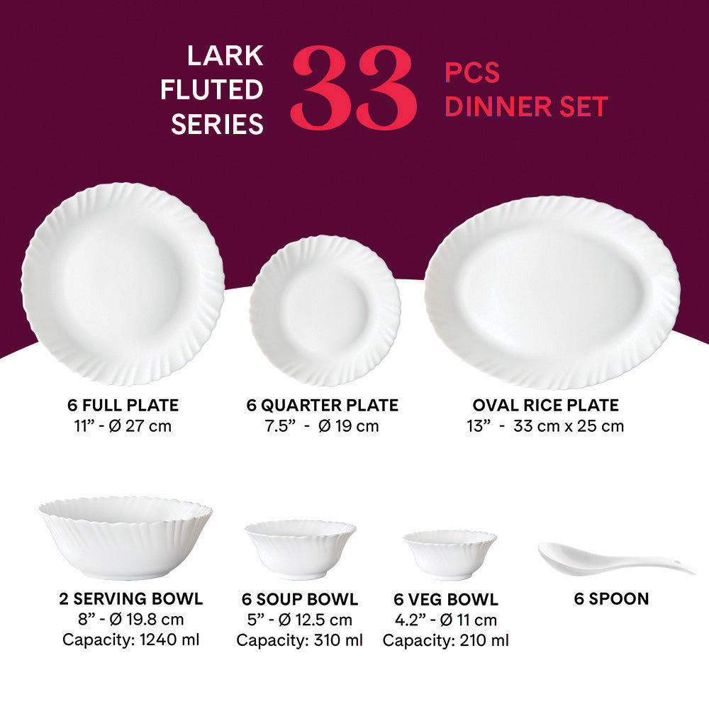 Larah Lark Dinner Set - full plates and quarter plates