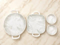 Nordic Bloom Grey Ceramic Platter Set of 4