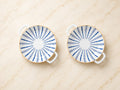 Cobalt Sunburst Hand-Painted Ceramic Platter Set of 2