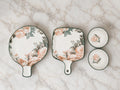 Rose Blossom Ceramic Platter Set of 4